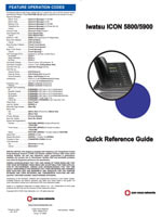 Picture of the Iwatsu ICON 5800 / 5900 Phones Quick Reference Guide