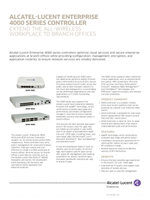 Picture of the alcatel-lucent OmniAccess 4000 series controller brochure