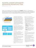 Picture of the Alcatel-Lucent VitalSuite Advanced Reporting Tool Brochure.